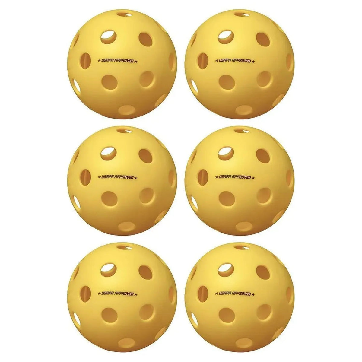 Fuse Indoor Pickleballs Yellow 6-Pack - Kings Dr