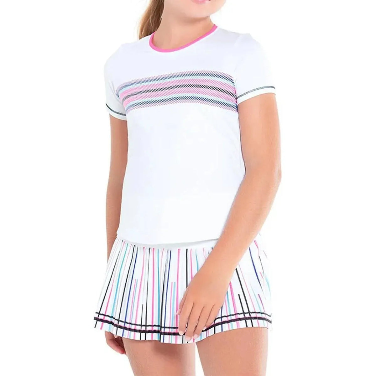 Girl's Prep In My Step Tennis Short Sleeve White - Kings Dr