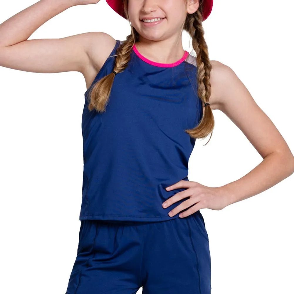 Girls' Shimmer Tennis Tank Blueberry - Kings Dr