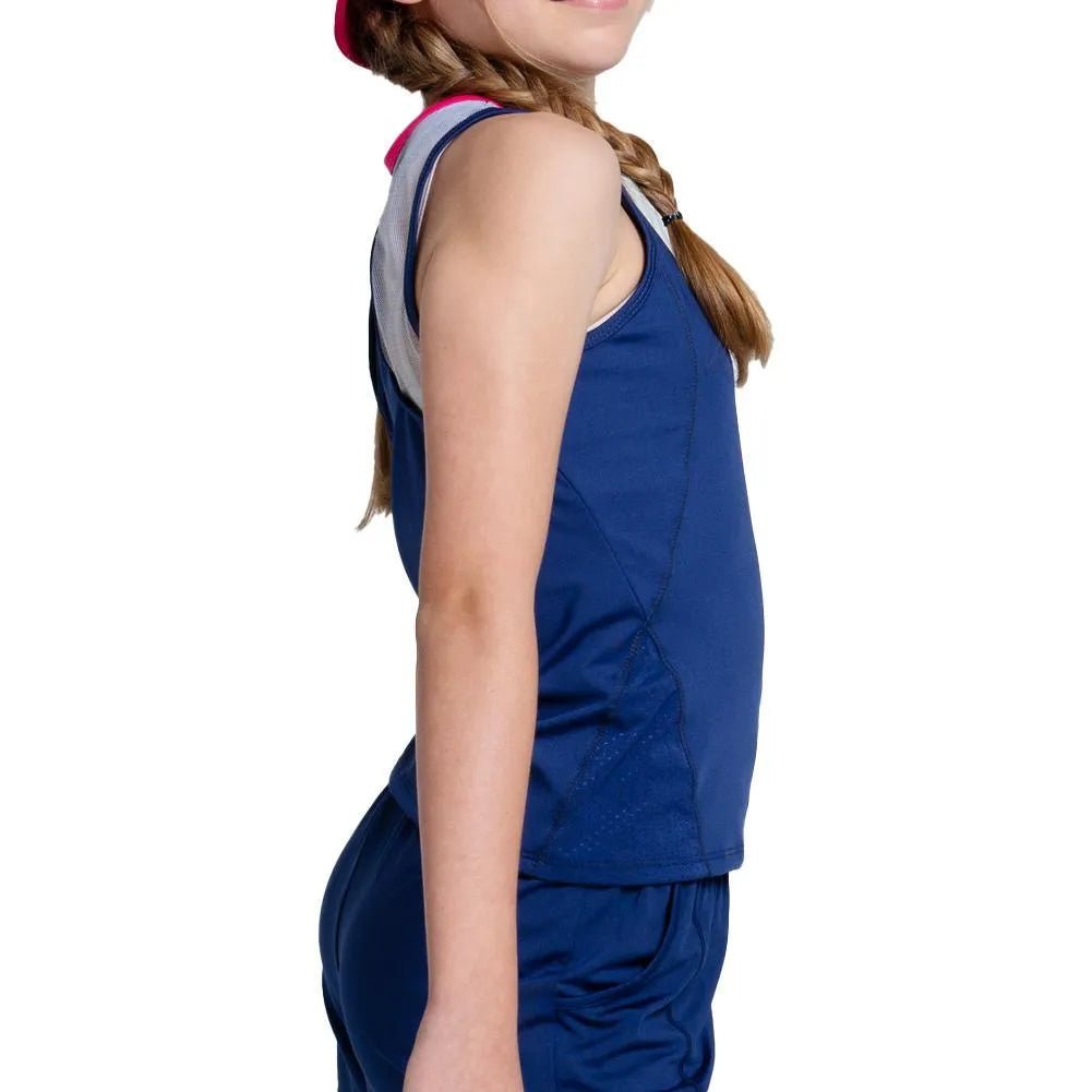 Girls' Shimmer Tennis Tank Blueberry - Kings Dr