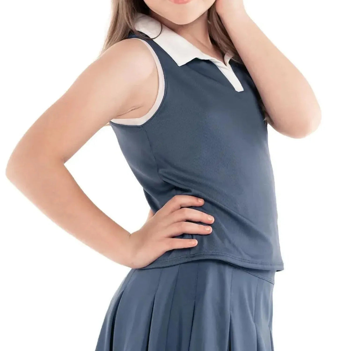 Girls' Winning Day Crop Tennis Tank Slate - Kings Dr