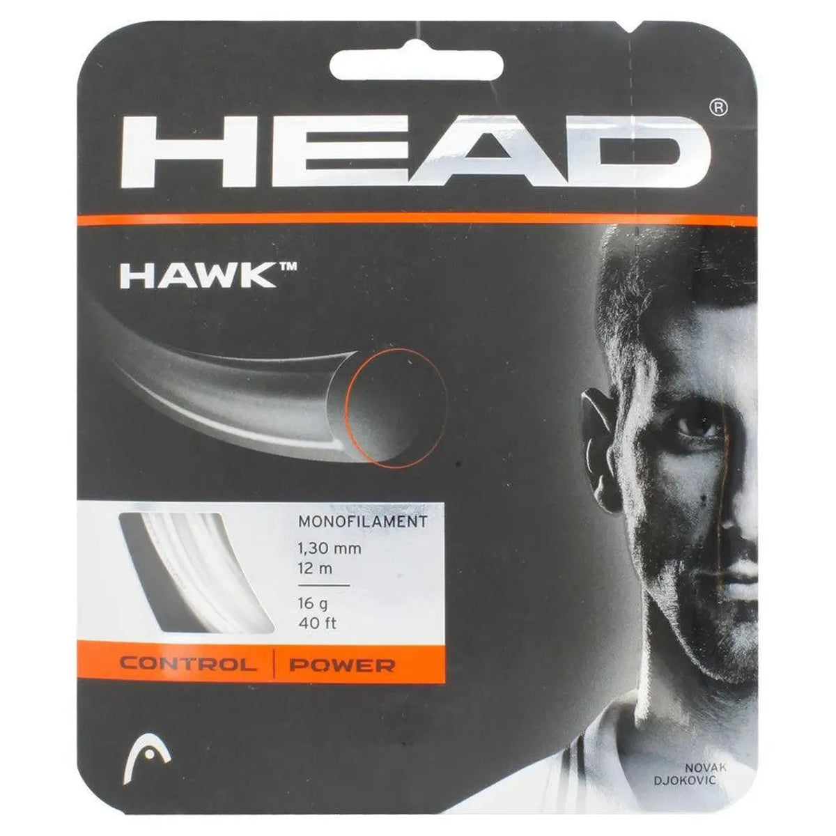 Hawk 16G Tennis String White - Kings Dr