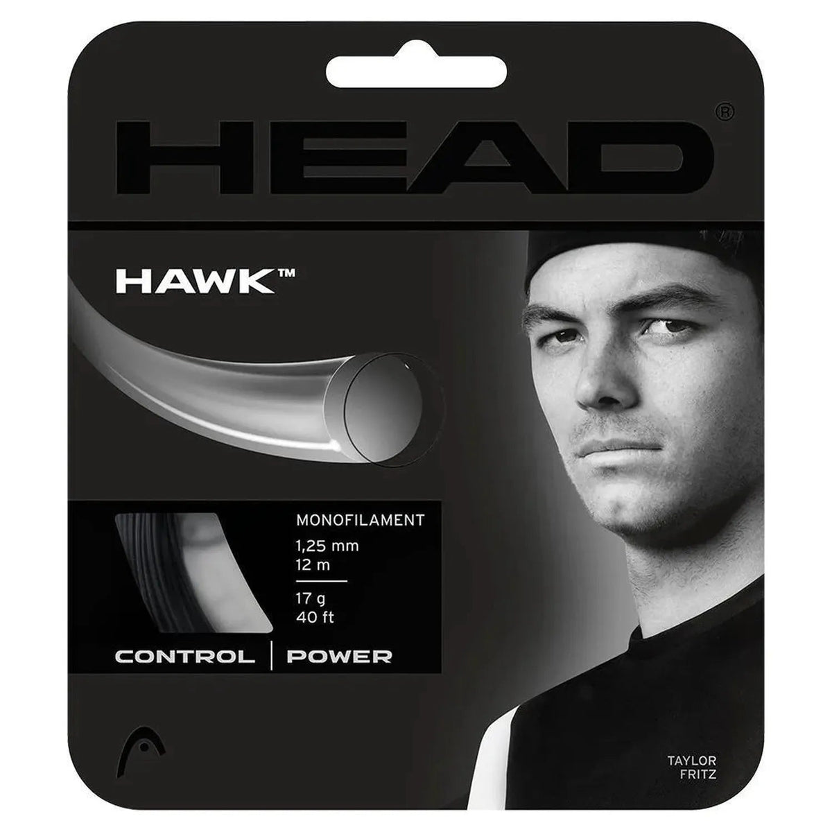 Hawk 17G Tennis String Black - Kings Dr