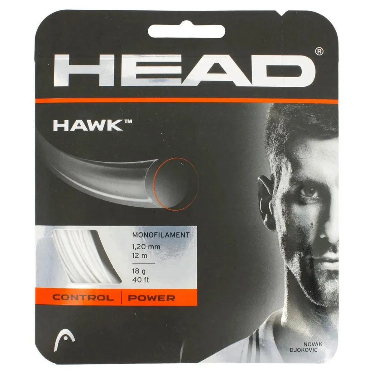 Hawk 18G Tennis String White - Kings Dr