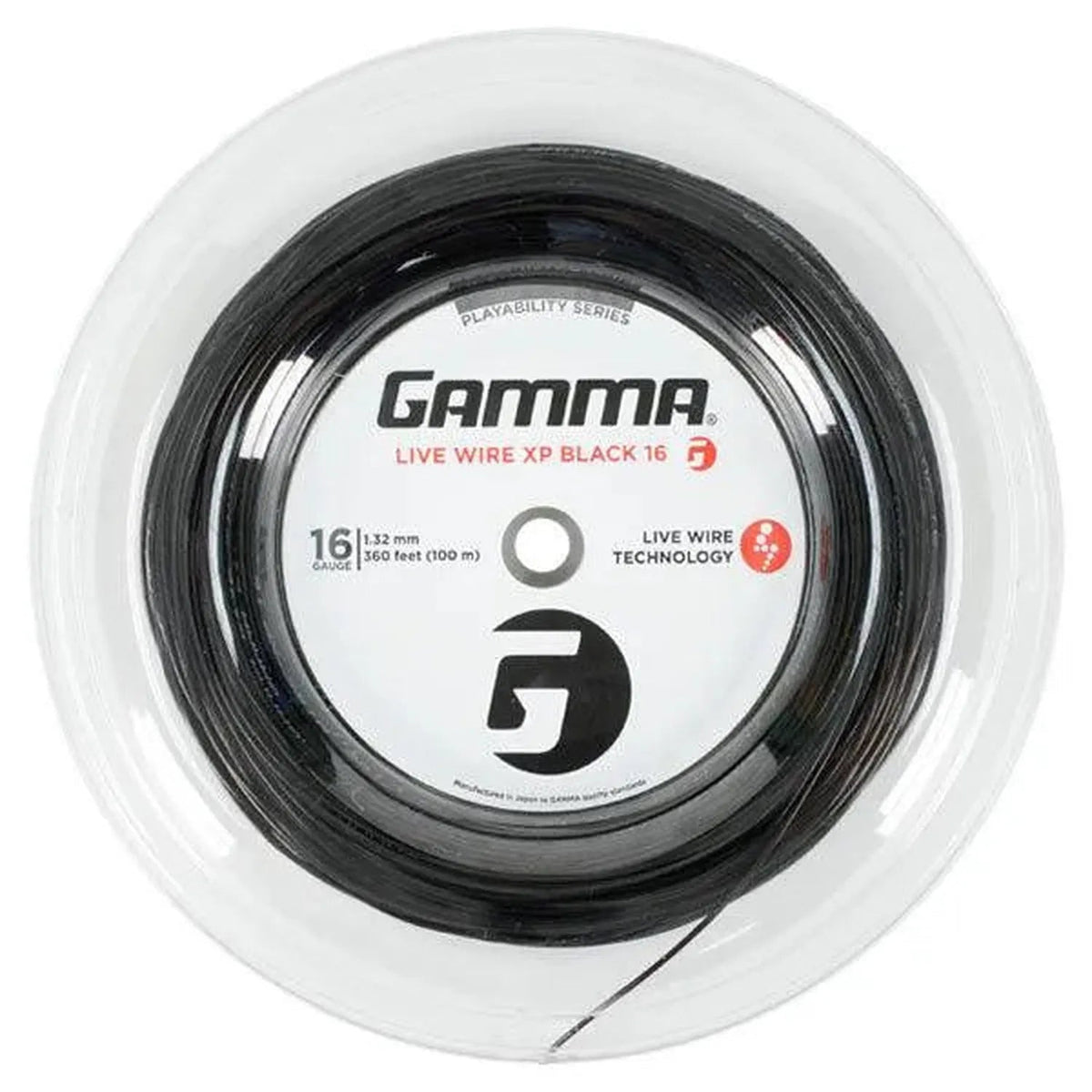 Live Wire XP Black 16G Tennis String Reel - Kings Dr