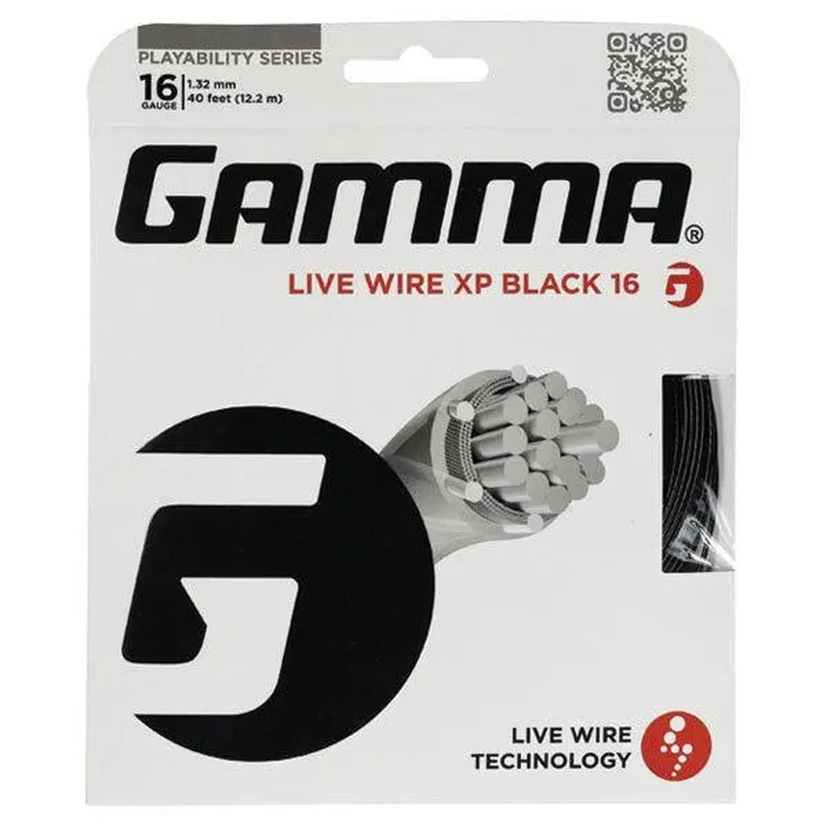 Live Wire XP Black 16G Tennis String - Kings Dr