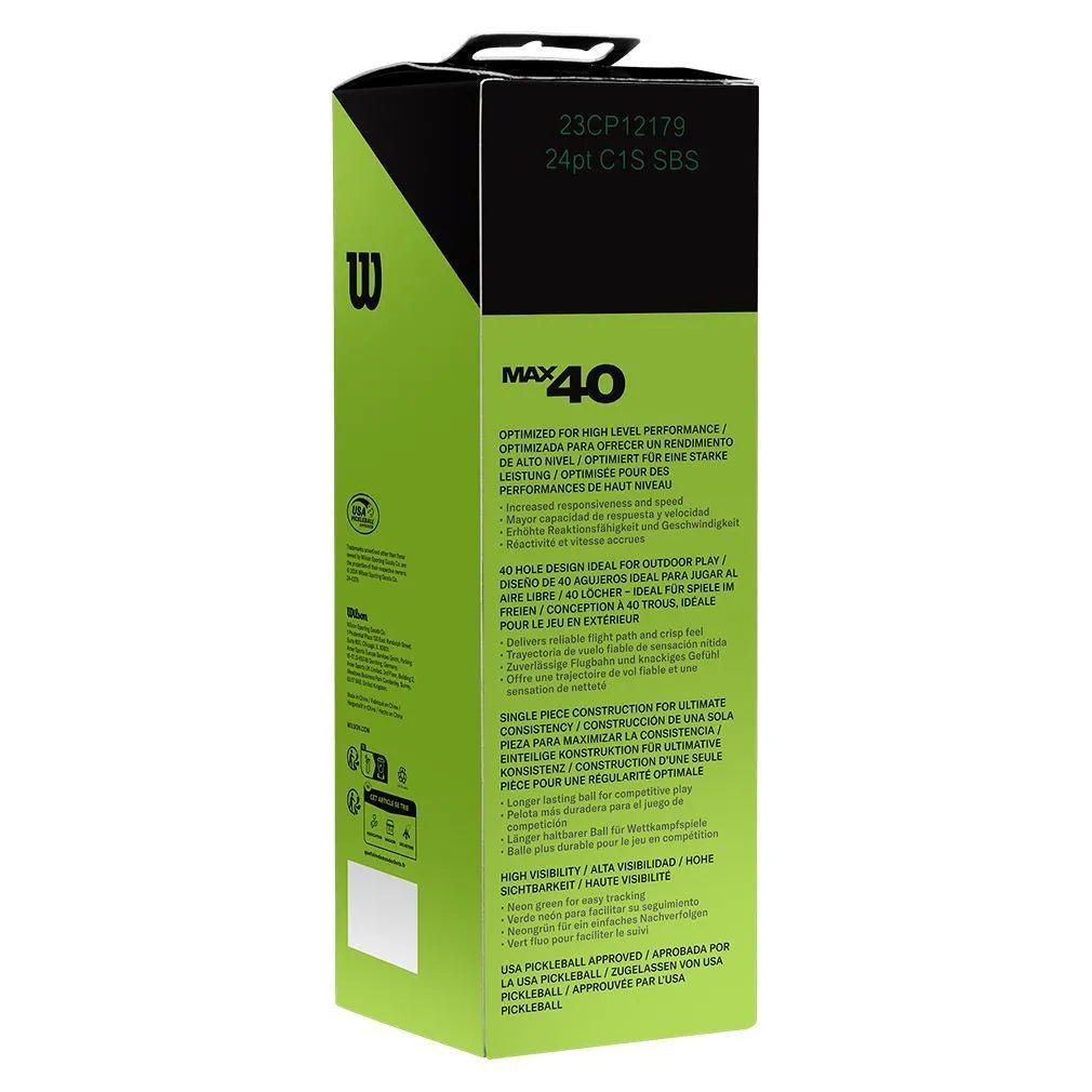 Max 40 Outdoor Pickleball 3 Pack Green - Kings Dr