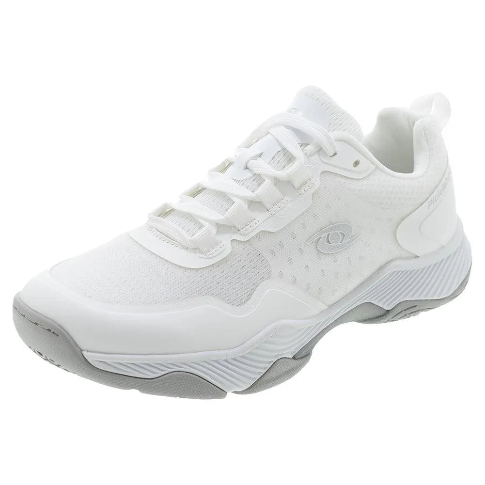 Men's Clear Shot Quicksilver Pickleball Shoes White and Silver - Kings Dr