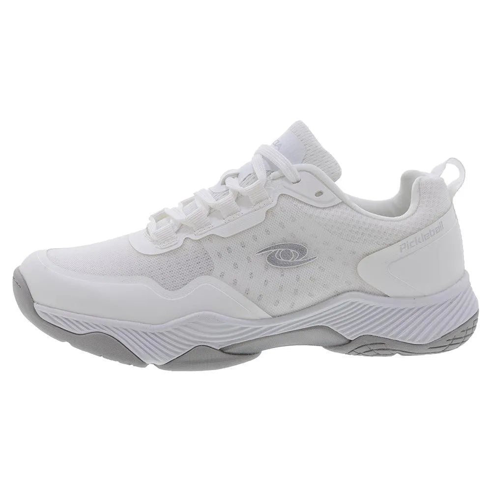Men's Clear Shot Quicksilver Pickleball Shoes White and Silver - Kings Dr