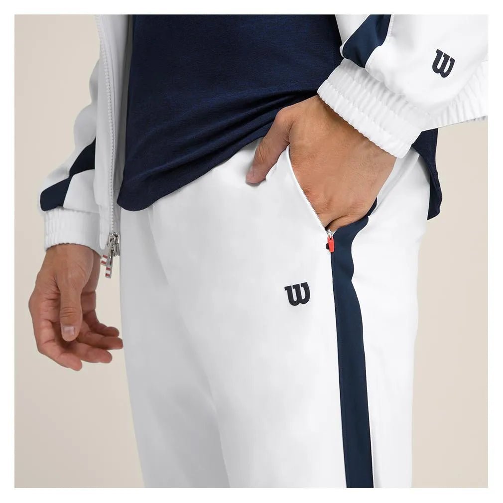 Men's Grand Slam Tennis Jogger Bright White and Classic Navy - Kings Dr