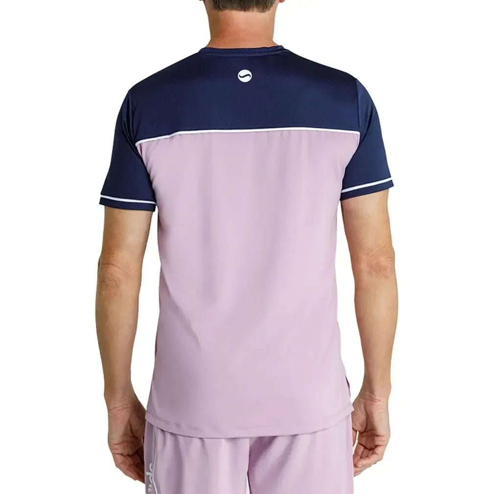 Men's Lionel Short Sleeve Pickleball Tee Lavender Mist and Chalk - Kings Dr
