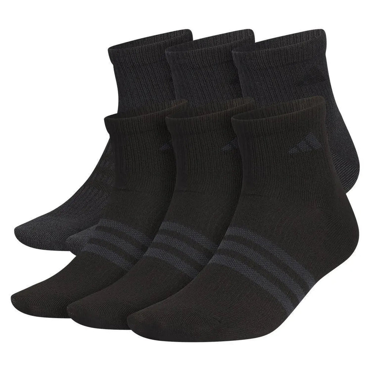 Men's Superlite 3.0 6 Pack Quarter Tennis Socks Black and Night Grey - Kings Dr