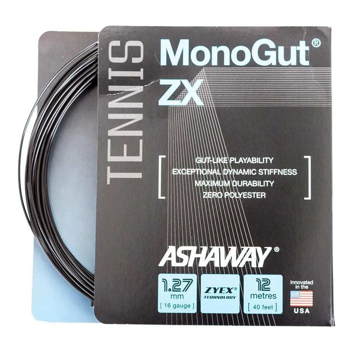 MonoGut ZX 1.27/16G Tennis String Black - Kings Dr