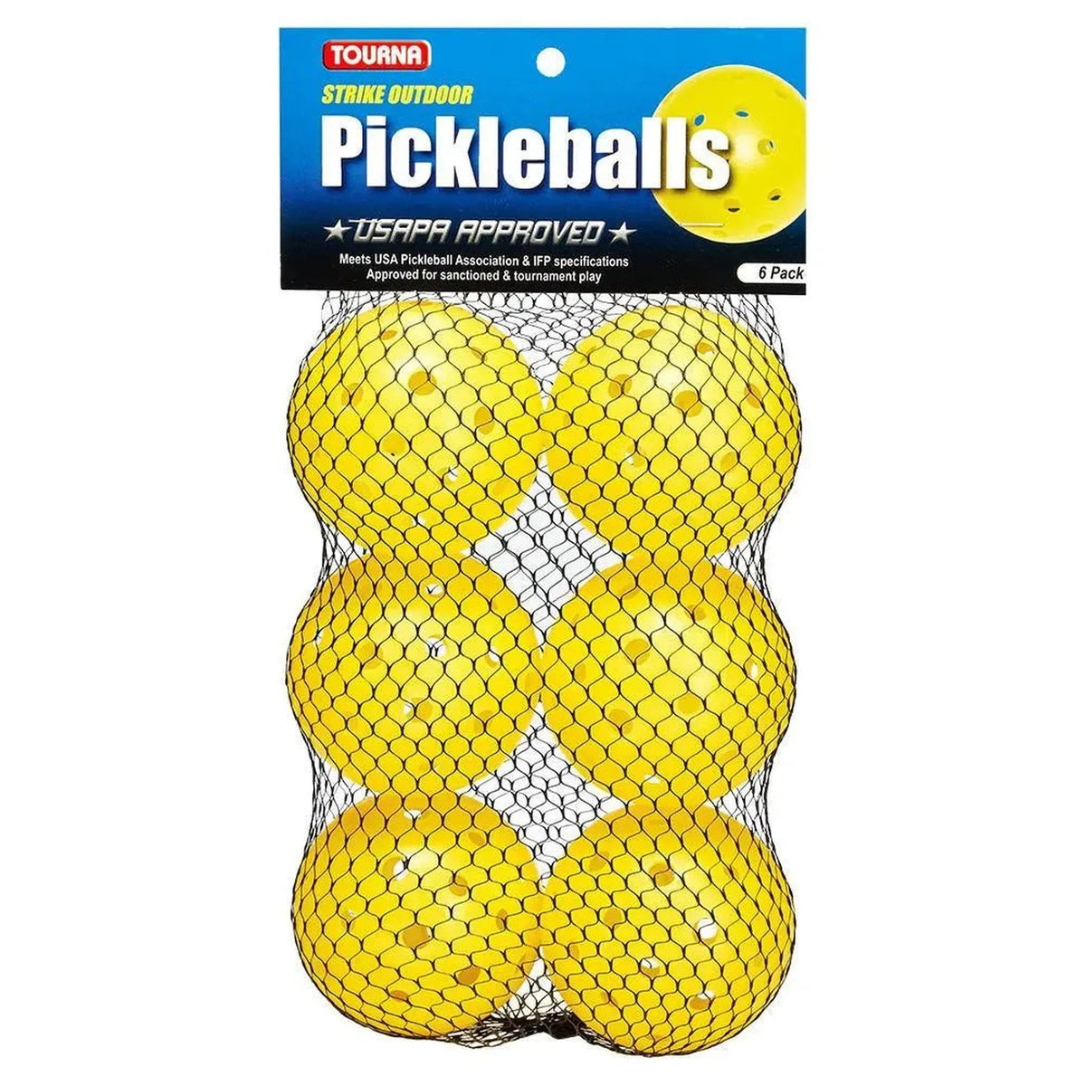 Outdoor Pickleballs 6 Pack Yellow - Kings Dr