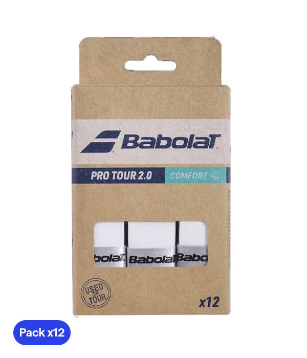 Overgrip Babolat Pro Tour 2.0 Comfort White (Pack x12) - Kings Dr