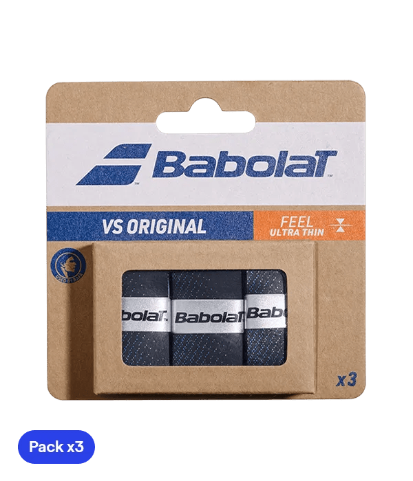Overgrips Babolat VS Original Liso Negro/Azul (Pack x3) - Kings Dr