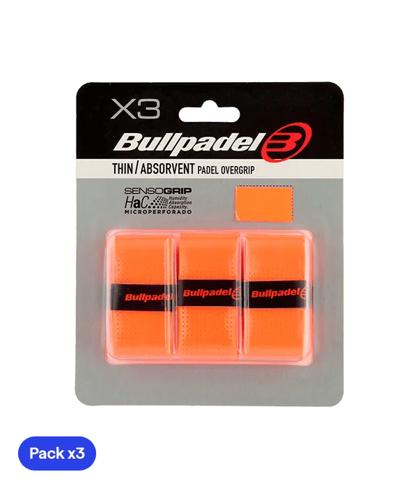 Overgrips Bullpadel GB1705 Thin/Absorbent Naranja Fluor (Pack x3) - Kings Dr