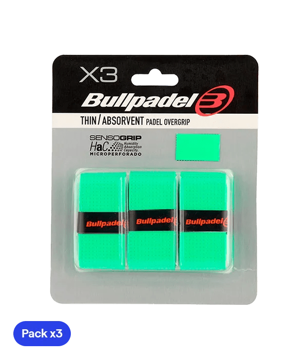 Overgrips Bullpadel GB1705 Thin/Absorbent Verde (Pack x3) - Kings Dr