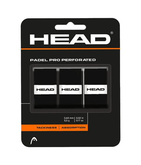Overgrips HEAD Padel Pro Perforated Negro (Pack x3) - Kings Dr