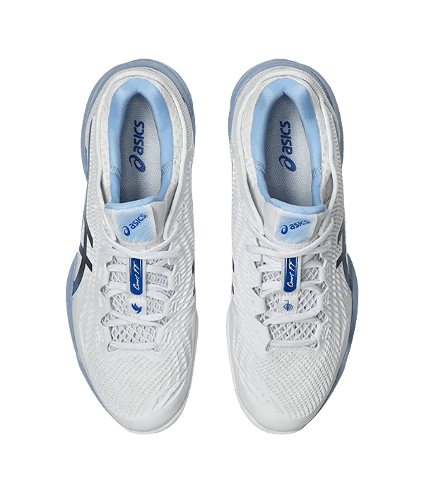 Padel Shoes Asics Court FF 3 Novak Clay White/Tuna Blue - Kings Dr