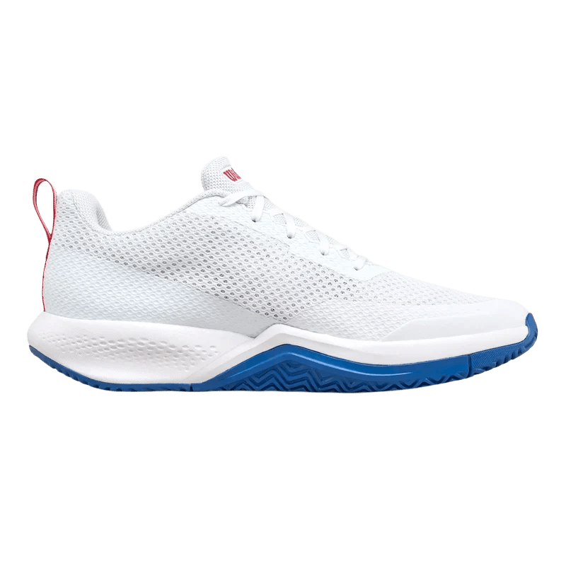 Padel Shoes Wilson Rush Pro Lite White/Deja Vu Blue /Wilson Red 2025 - Kings Dr