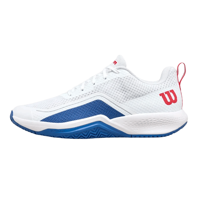 Padel Shoes Wilson Rush Pro Lite White/Deja Vu Blue /Wilson Red 2025 - Kings Dr