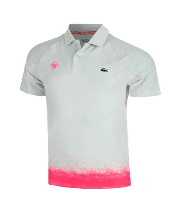 Polo Lacoste Roland Garros Blanco/Rosa 2025 - Kings Dr