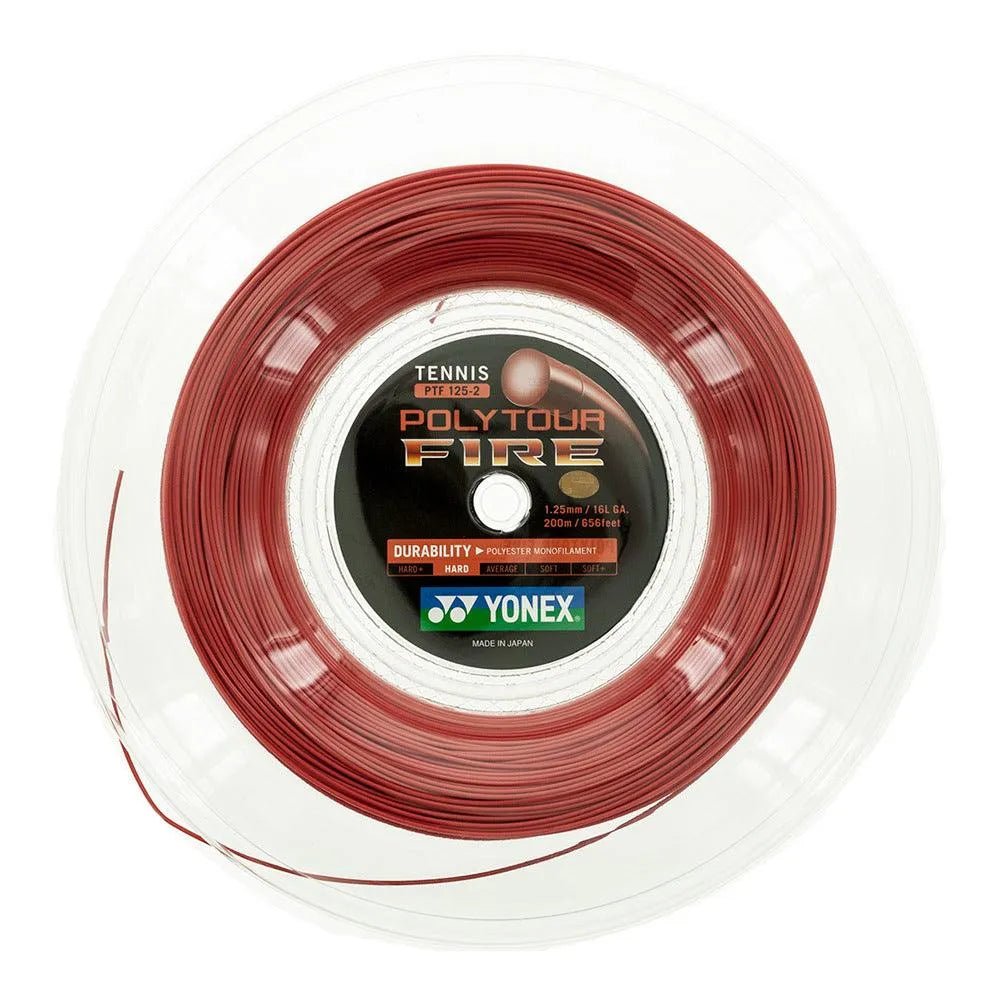 POLYTOUR FIRE 125/16L Tennis String Reel Red - Kings Dr