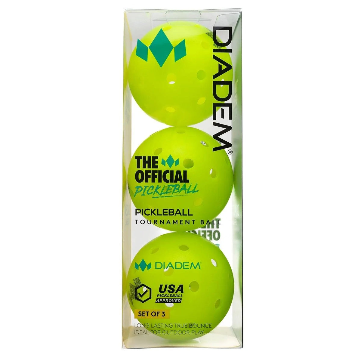 Power 3 Pack Pickleball Balls Neon - Kings Dr