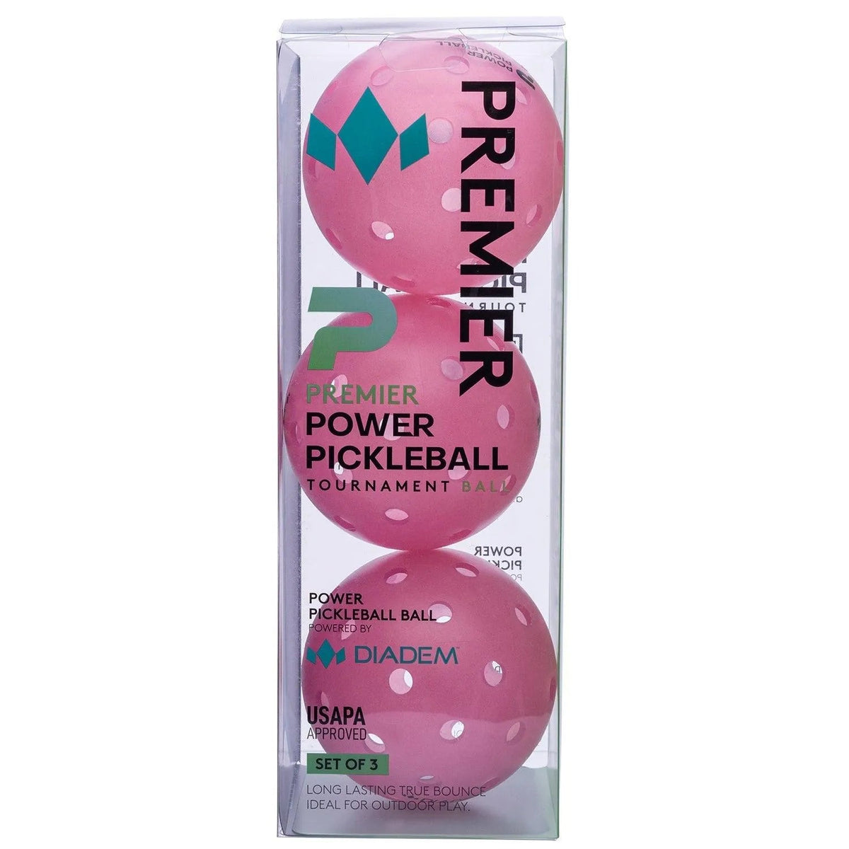 Power 3 Pack Pickleball Balls Pink - Kings Dr