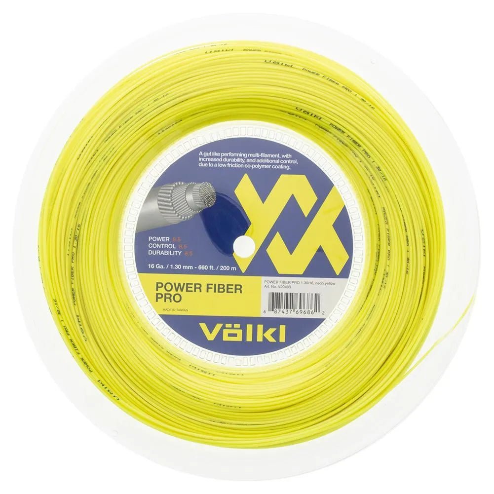 Power Fiber Pro Neon Yellow Tennis String Reel - Kings Dr