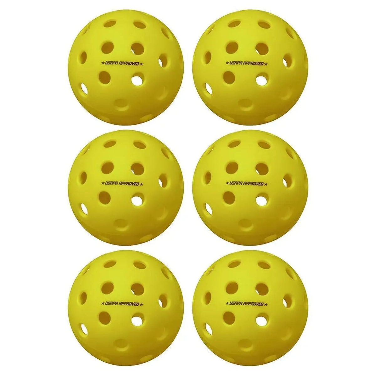 Pure 2 Outdoor Pickleballs Yellow 6-Pack - Kings Dr