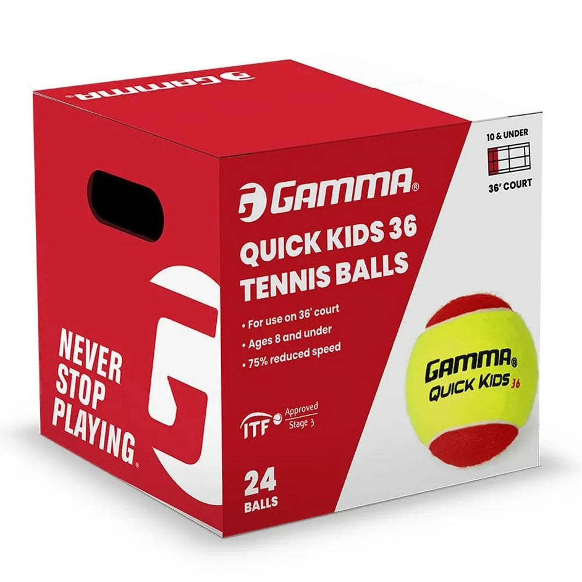 Quick Kids 36 Tennis Balls 24pk - Kings Dr