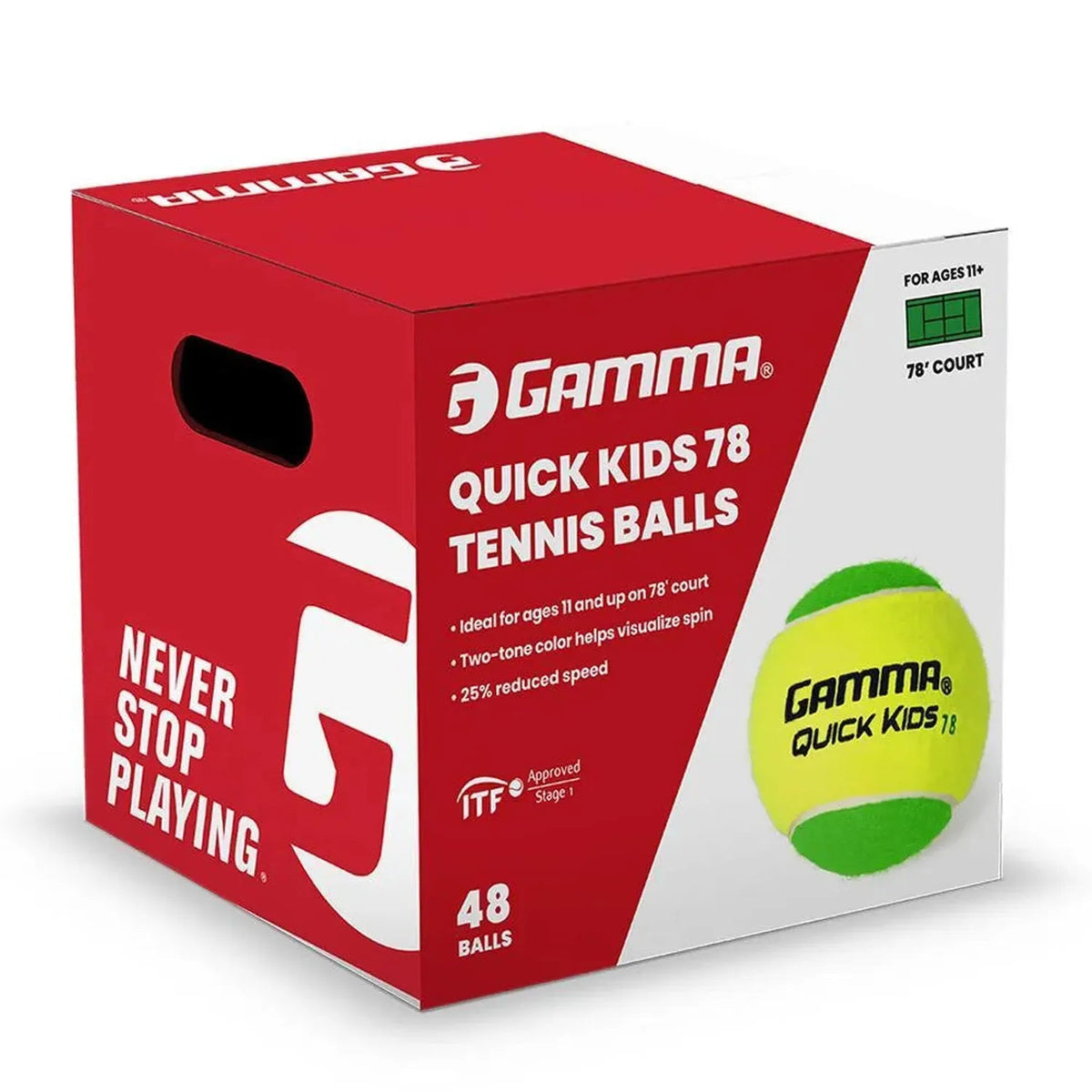 Quick Kids 78 Tennis Balls 48 per Box - Kings Dr
