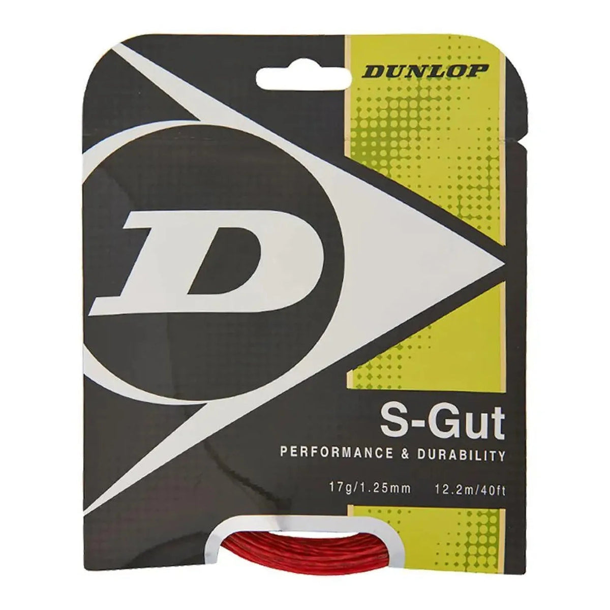 Red - S-Gut 17G Red Tennis String - Kings Dr
