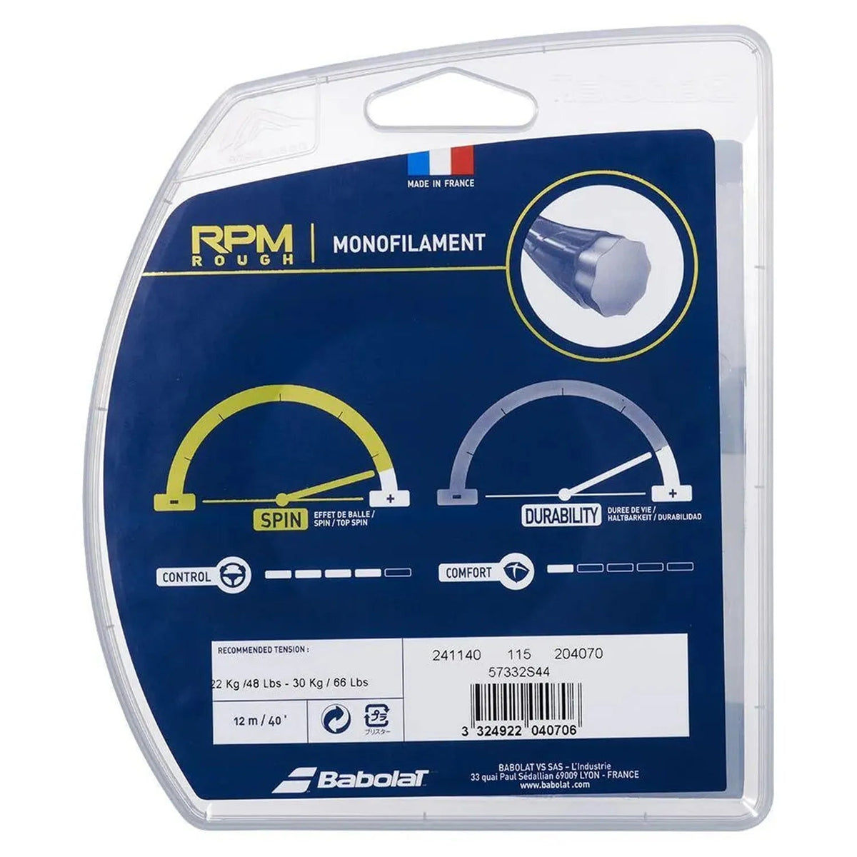 RPM Rough Tennis String Dark Grey - Kings Dr
