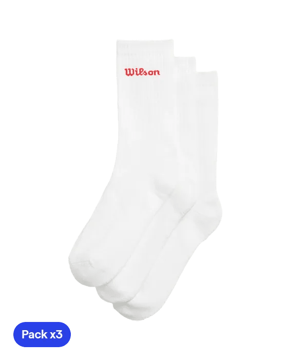 Socks Largos Wilson U Crew Logo White 2025 (Pack x3) - Kings Dr