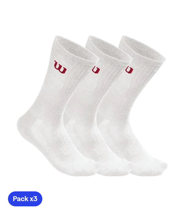 Socks Wilson Crew Socks (x3) Blancos - Kings Dr