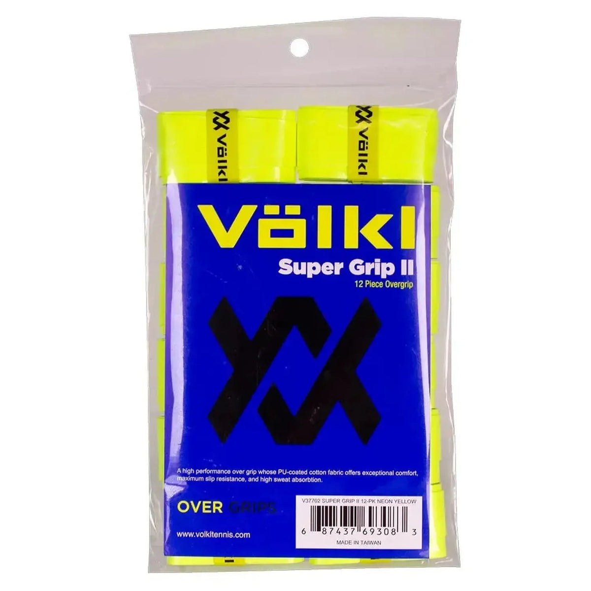 Super Grip II 12 Pack Tennis Overgrip Neon Yellow - Kings Dr