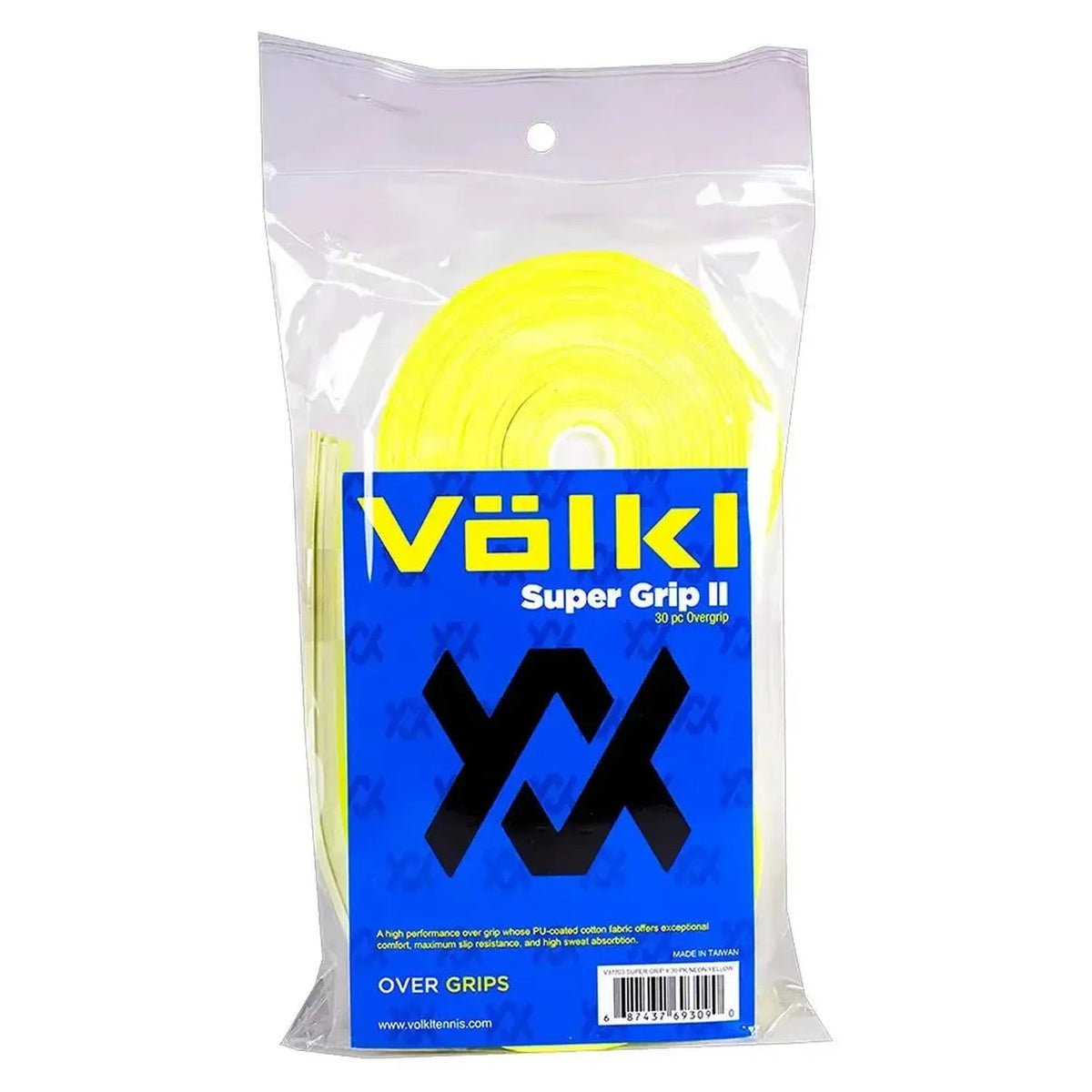 Super Grip II 30 Pack Tennis Overgrip Neon Yellow - Kings Dr