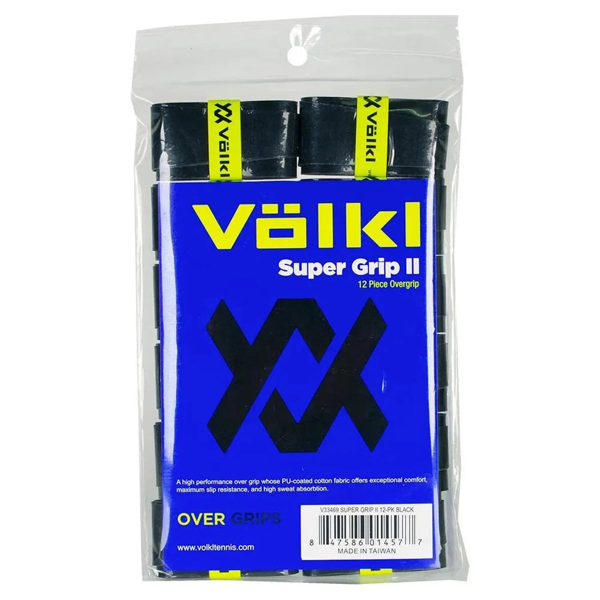 Super Grip II Tennis Overgrip 12 Pack Black - Kings Dr
