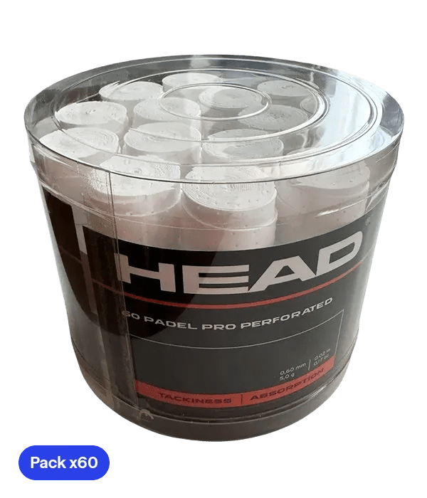 Tambor Overgrips HEAD Padel Pro Perforado White (x60) - Kings Dr