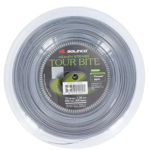 Tour Bite 16G 1.30MM Reel Tennis String Silver - Kings Dr