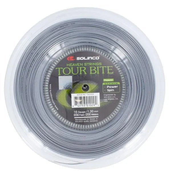 Tour Bite 16G 1.30MM Reel Tennis String Silver - Kings Dr