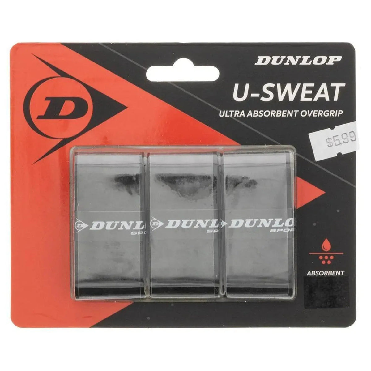 U Sweat 3 Pack Tennis Overgrip Black - Kings Dr