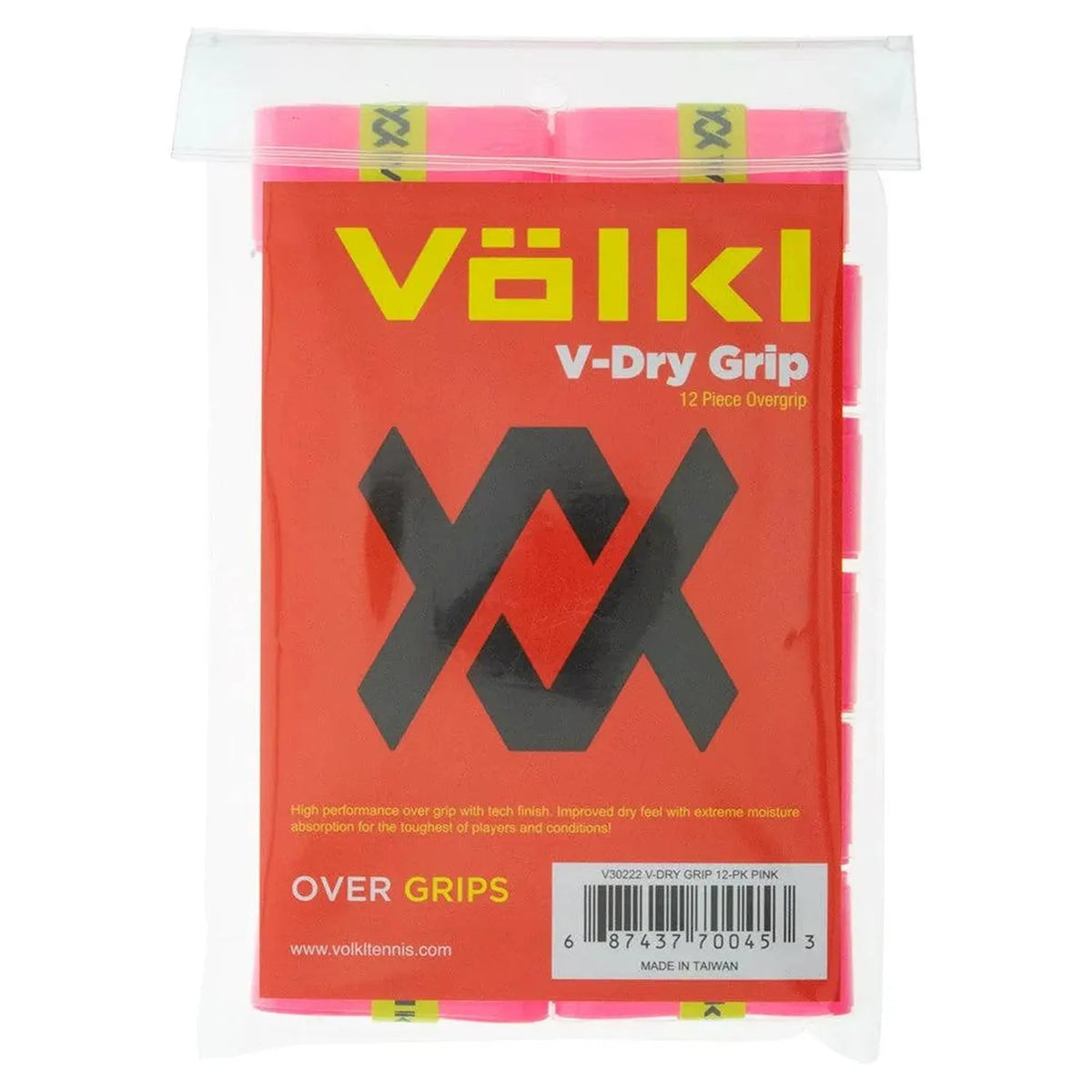 V-Dry Tennis Overgrip 12 Pack Pink - Kings Dr