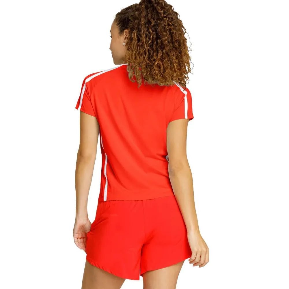 Womens Baseline Shortsleeve Pickleball Top Flamenco - Kings Dr