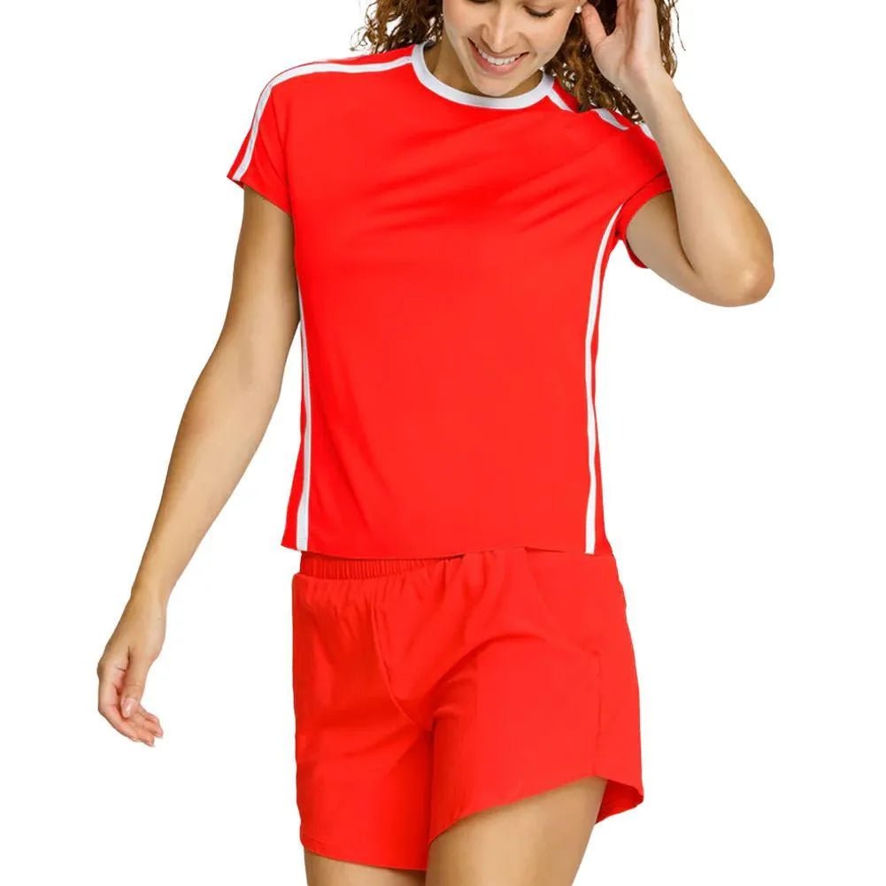 Womens Baseline Shortsleeve Pickleball Top Flamenco - Kings Dr