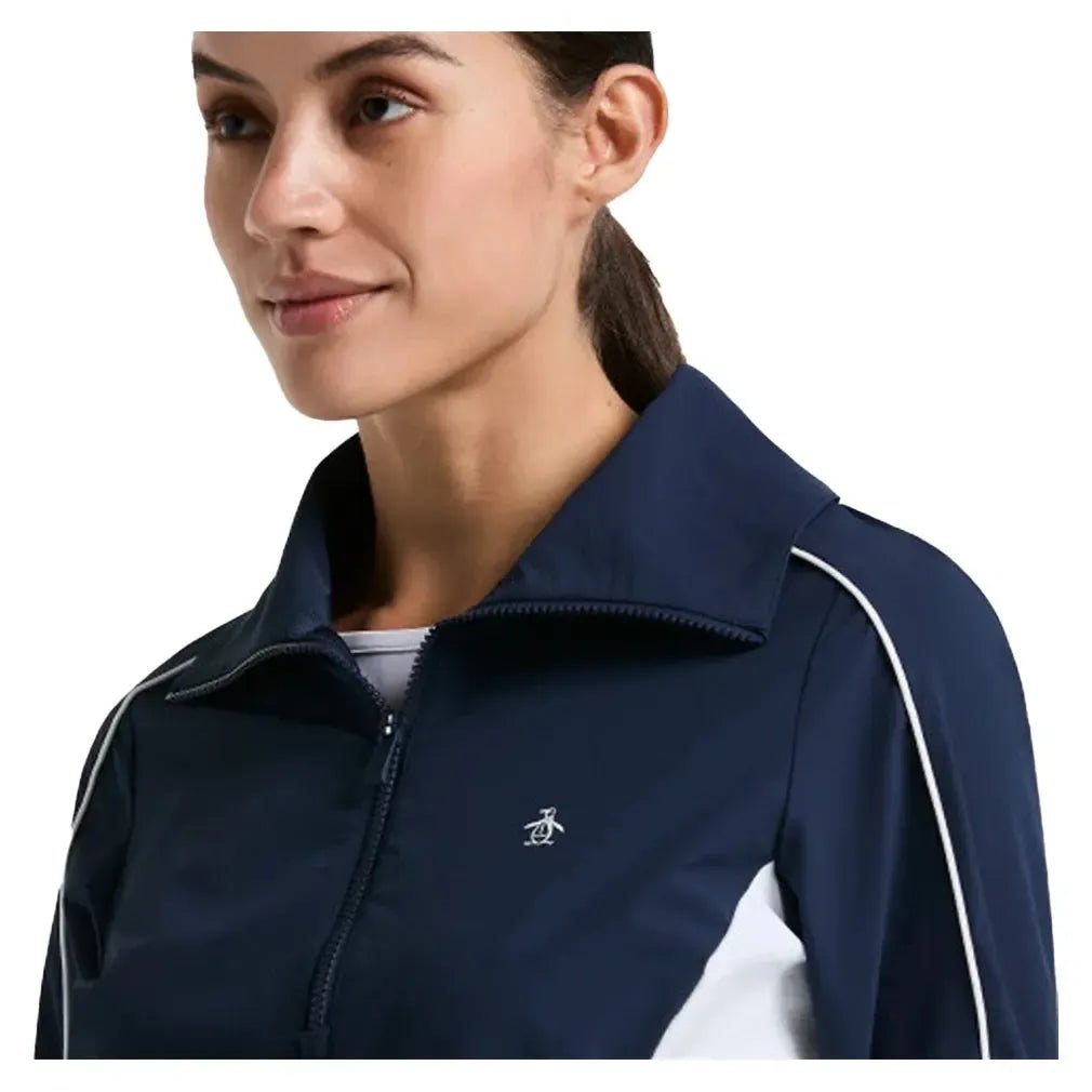 Women's Color Block 1/4 Zip Tennis Top Black Iris - Kings Dr