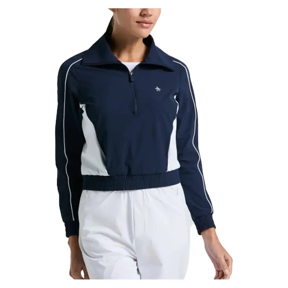 Women's Color Block 1/4 Zip Tennis Top Black Iris - Kings Dr